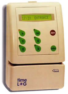Relojdefichar.com: mecanicos, electronicos e informaticos. Time Log: control por tarjetas magneticas y de codigo de barras